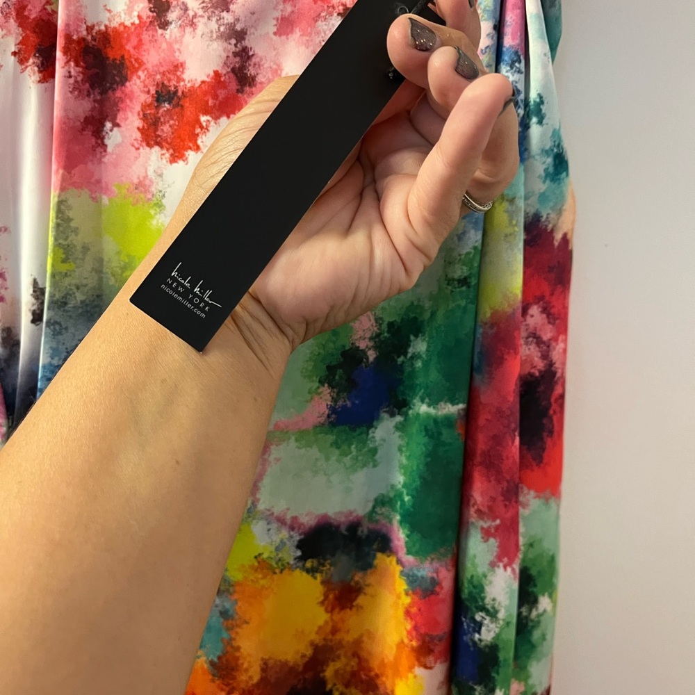Nicole Miller Multicolor Abstract Dress NWT 18-20 PTP - Picture 8 of 9